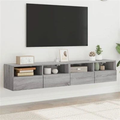 Afbeelding van vidaXL Tv wandmeubels 2 st 80x30x30 cm bewerkt hout grijs sonoma eiken
