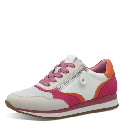 Afbeelding van Jana Sneaker Sneakers laag, Dames, Maat: 36, Orange fuxia Imitatieleer/ textiel