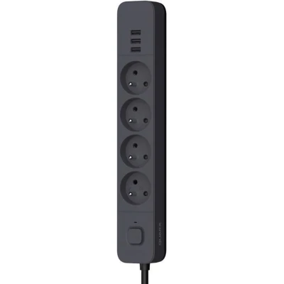 Afbeelding van Stekkerdoos QUARX 4 stopcontacten Met 3 USB poorten, 3m kabel