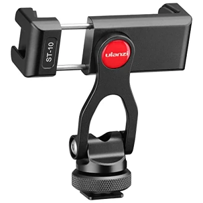 Afbeelding van ULANZI ST 10 Smartphone statief adapter, aluminium, 2 koude schoenen, 360 rotatie, universele telefoonhouder voor vlogging iPhones, Galaxy, Huawei, Xiaomi