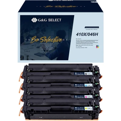Afbeelding van G&amp;G Toner vervangt HP, Canon 410X, 046H Compatibel Combipack Zwart, Cyaan, Magenta, Geel GS H410X 4P