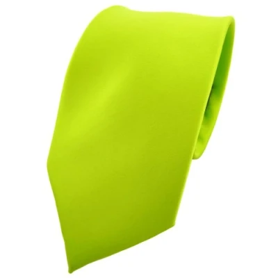 Afbeelding van TigerTie Stropdas in neongroen, fluorescerend, unicolor 100% polyester Tie, groen, maat: ca. lengte 150 cm, breedte 8 Groen