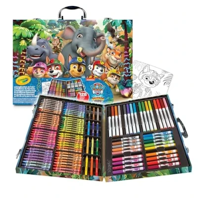 Afbeelding van Crayola Hobbypakket Paw Patrol Mighty Movie Kleurkoffer Set met 128 Onderdelen