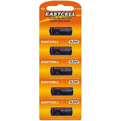Afbeelding van 5 x batterijen 4LR44 6 V (1 blister A 5) kwik vrij eastcell merk alkaline
