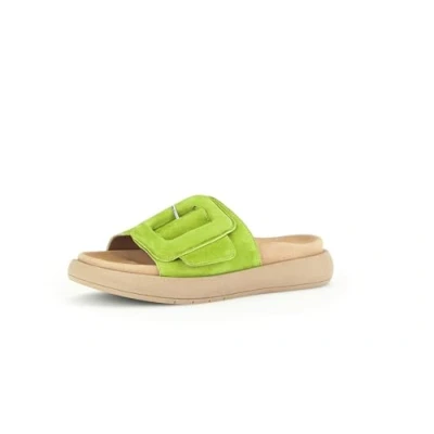 Afbeelding van Gabor Pantoffels, Dames, Maat: 36, Granny green Veloursleer