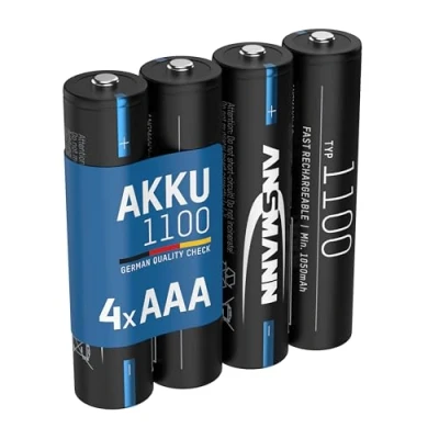 Afbeelding van ANSMANN Oplaadbare Micro AAA 1050mAh NiMH 1,2V (4 stuks) batterijen met hoge capaciteit voor energieke apparaten (microfoon, elektronische instrumenten enz.)