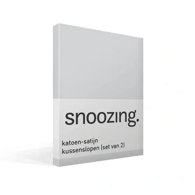 Afbeelding van Snoozing Katoen satijn Kussenslopen Set van 2 60x70 cm Grijs