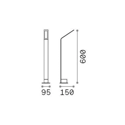 Afbeelding van Ideal Lux LED tuinpadverlichting Agos bruin 3.000 K Hoogte 60 cm aluminium