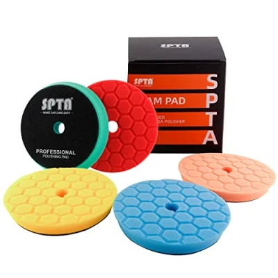Afbeelding van SPTA 150 mm polijstpad, hexagonale polijstsponzen, voor excentrische polijstmachines.