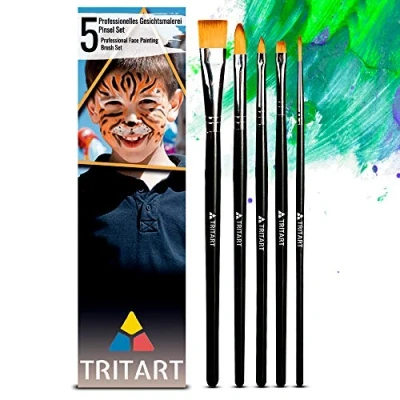 Afbeelding van make upkwastenset, 5 delig, hoogwaardig, penseel voor carnavalsmake up, kindermake Halloween, upkwasten theatermake professionele kwastenset van kunsthaar