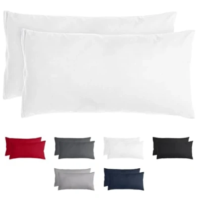 Afbeelding van Komfortec Set van 2 Premium Kussenslopen 40x80 cm Superzachte Kussenhoes 100% Geborsteld Mikrovezel 90g/m² Wit