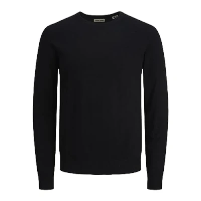 Image de JACK &amp; JONES Jjeemil Knit Crew Neck Noos Pull en Tricot Homme, Noir, XS