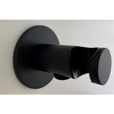 Afbeelding van SB Rubinetterie Universale handdouche ophanghaak met watertoevoer mat zwart 1208955198