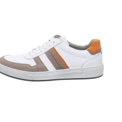 Afbeelding van Pius Gabor Baskets basses pour homme, doublure recyclée, semelle intérieure amovible, blanc, beige, orange 12, 43 EU