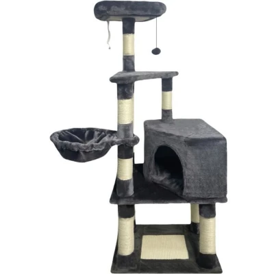 Afbeelding van SWIFTY Krabpaal 55 x 40 138 cm Donkergrijs 3 platforms, 1 zitstok, nis, krabpalen