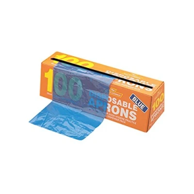 Afbeelding van Disposable polyethyleen halterschorten 14,5 micron blauw (100 stuks)