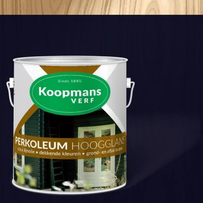 Afbeelding van Koopmans Perkoleum Hoogglans Dekkend Ready Mixed 2,5 ltr 238 antiekblauw Buitengevel &amp; Tuin
