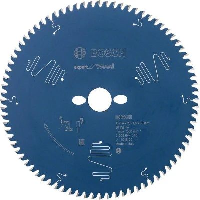 Image de BOSCH 2608644343 lame de scie circulaire Expert pour le bois, 254 x 30 2.6/1.8 mm, 80T