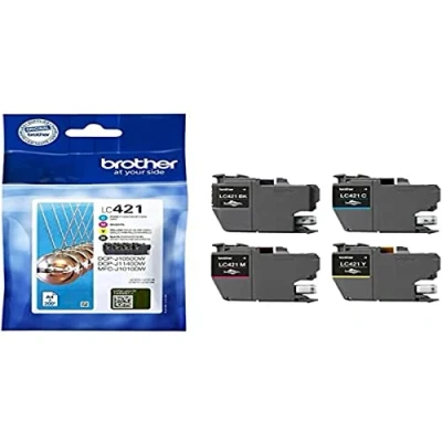 Image de Brother LC421 Value Pack de 4 noir, cyan, magenta, jaune original cartouche d&#039;encre pour DCP J1140DW, J1800DW, MFC J1010DW, J1012DW