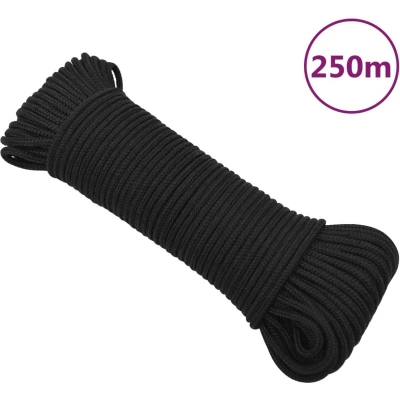 Afbeelding van vidaXL Boottouw 3 mm 250 m polypropeen zwart