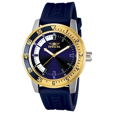 Afbeelding van Invicta Specialty 12847 Heren Horloge Waterdicht Analoog Quartz Uurwerk Roestvrij Staal met blauwe Wijzerplaat 45mm