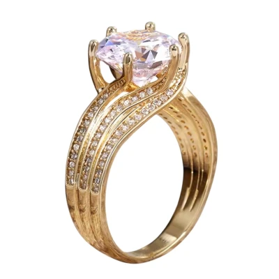 Afbeelding van Mpariz luxe Dames Ring Goud Kleur met Zirkonia