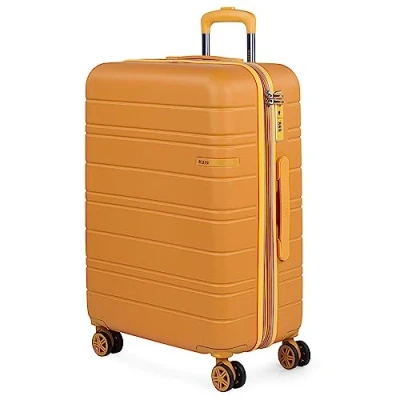 Afbeelding van JASLEN Vliegtuigcabinekoffer handbagage kleine harde koffer met 4 wielen ultralichte cijferslot robuuste 171250, Iriserende mosterd, Stijlvol
