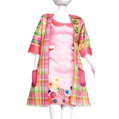 Afbeelding van Making Couture Outfit kit Betty Madras Dress YourDoll PN 0164636