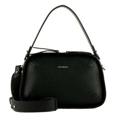 Afbeelding van COCCINELLE Leren Handtas Schoudertas Maleta Handbag Noir Zwart