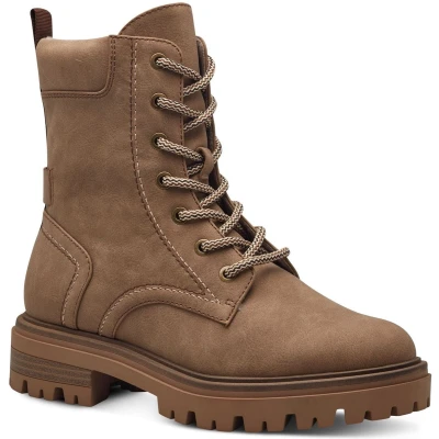 Afbeelding van Tamaris MIT Touchit Enkellaarsjes met plateauzool, Dames, Maat: 37, Camel Hoogwaardig imitatieleer