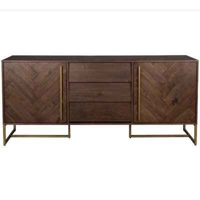Afbeelding van Class dressoir hoog MDF 45x180x80 cm bruin/goud
