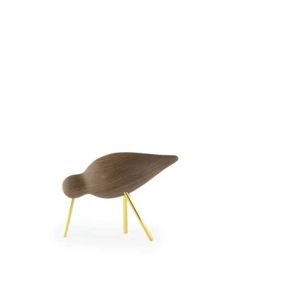 Afbeelding van Normann Copenhagen Shorebird Vogel Collectors Item Medium Walnoot Messing