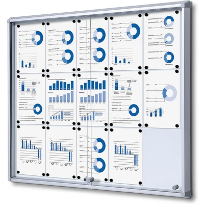 Afbeelding van Indoor Vergrendelbaar Notitiebord met Schuifdeuren SCSL 15x A4 Syna SCSL15XA4 Horeca &amp; Professioneel