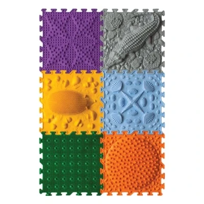 Afbeelding van ORTO NATURE Zintuiglijke vloermat massagepuzzel Orthopedische speelmat voor kinderen of als babyspeelgoed Vloerpuzzelmat (jonge onderzoekers)