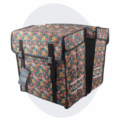 Afbeelding van Voltano Dubbele Fietstas XXL Floral Fiesta 60 Liter