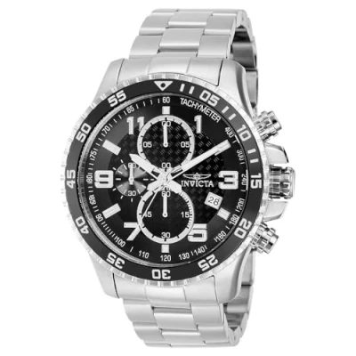 Afbeelding van Invicta Specialty 37146 Heren Horloge Waterdicht Analoog Quartz Uurwerk Roestvrij Staal met zwarte Wijzerplaat 45mm