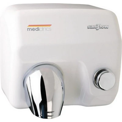 Afbeelding van Mediclinics Handendroger Drukknop 2250 watt Wit Staal