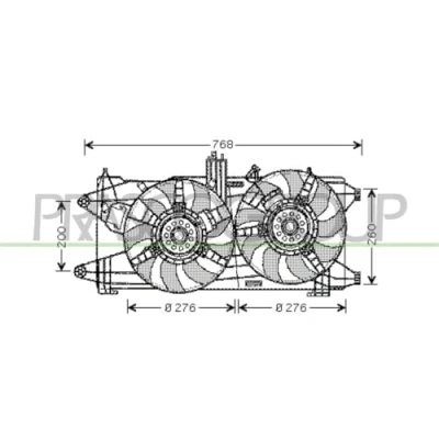 Afbeelding van PRASCO FT907F004 Radiator Ventilator 276 12 105 270 Met ventilatorraamwerk