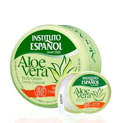 Afbeelding van Instituto Español Hydraterende lichaamscrème Aloë Vera, geurende lichaamscrème, vochtinbrengende crème voor dagelijks gebruik, gezicht, lichaam, handen, rustgevend en natuurlijk multifunctioneel