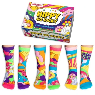 Afbeelding van Oddsocks Hippy Go Lucky Damessokken 6 stuks Mismatched Multipack maat 37 42
