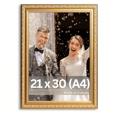 Afbeelding van Victor Antique fotolijst &quot;Chagall&quot; in goud 21 x 30 cm (A4) Vintage 20 geschikt voor documenten gouden A4 Barok