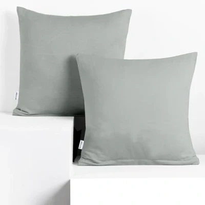 Afbeelding van DecoKing 2 kussenslopen 80 x cm, van katoen jersey met ritssluiting barnsteenkleurig staal