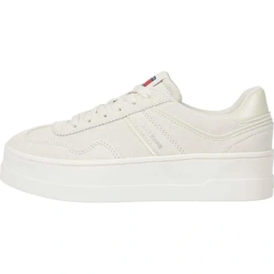 Afbeelding van Tommy Jeans THE Greenwich Flatform Elevated Sneakers laag, Dames, Maat: 41, Newsprint Veloursleer
