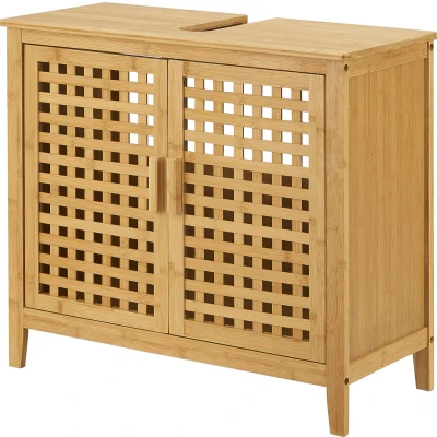Afbeelding van Wastafelonderkast Ingmarsö bamboe 60x67x30 cm houtkleurig