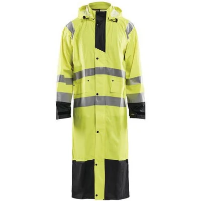 Image de Manteau de pluie haute visibilité niveau 1 jaune fluorescent/noir
