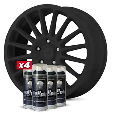 Afbeelding van AutoFullCar Set van 4 vloeibare vinylsprays, Full Dip, mat zwart