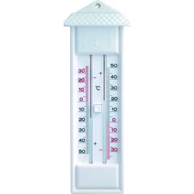 Afbeelding van Mini maxi thermometer, analoog, MS Schippers, Wit Geschikt voor Veehouderij