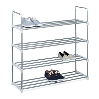 Afbeelding van Relaxdays schoenenrek metaal open schoenenkast opbergrek schoenen schoenenrekje 4