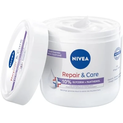 Afbeelding van NIVEA Repair &amp; Care Geurvrije lichaamscrème hydraterend en vetvrij snelle absorptie met panthenol glycerine voor de gevoelige jeukende huid 400 ml