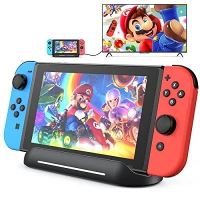 Afbeelding van switch TV Dock, Docking Station compatibel met Nintendo Switch/Switch OLED, 5 in 1 draagbare dockstand, HDMI poort, USB 2.0, Type C poort